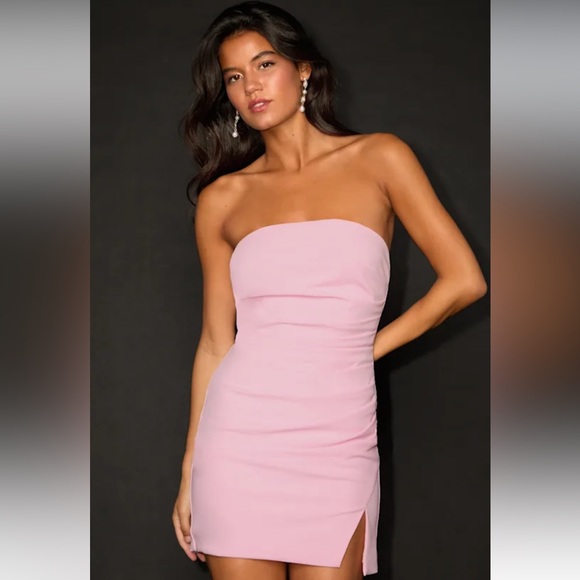 Lulus Dresses & Skirts - Lulus Women Veda Strapless Ruched Mini Dress Bubblegum Pink Bachelorette Club XS